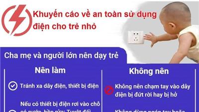 Image: KHUYẾN CÁO VỀ AN TOÀN SỬ DỤNG ĐIỆN CHO TRẺ NHỎ