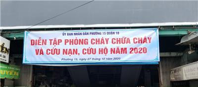 Image: Ủy ban nhân dân Phường 15 Quận 10 diễn tập Phương án chữa cháy và cứu nạn, cứu hộ năm 2020